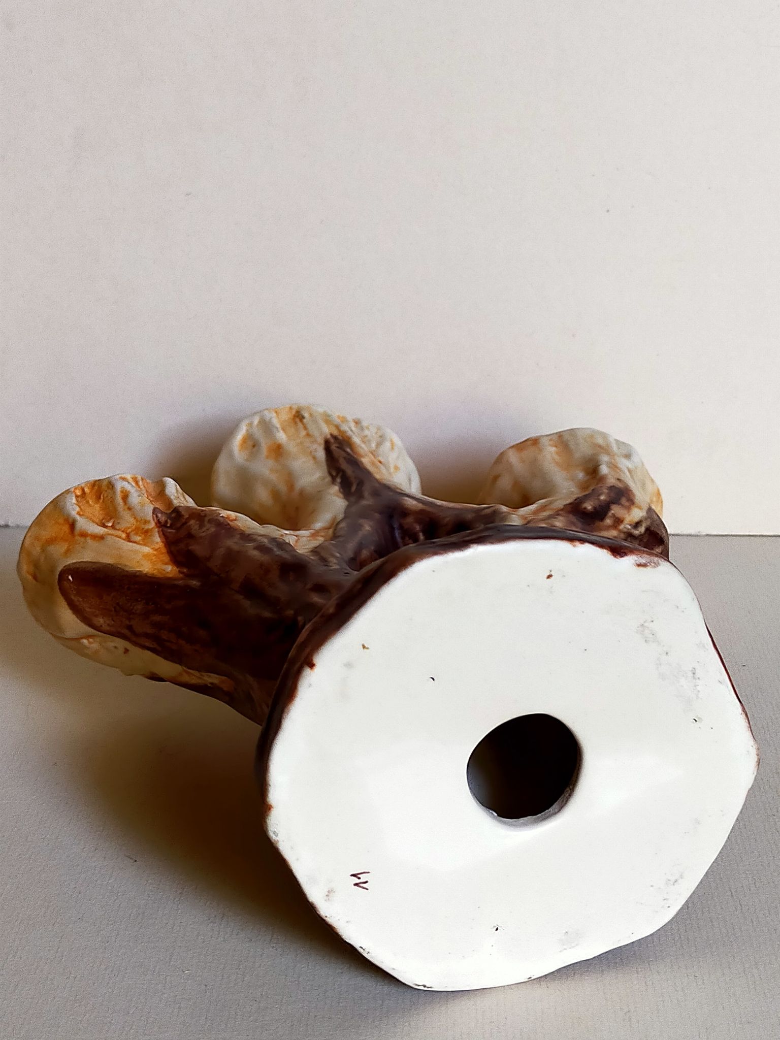 Bougeoir céramique faux-bois années 50