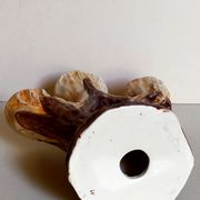 Bougeoir céramique faux-bois années 50