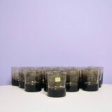 Set of 16 dark brown Luminarc glasses