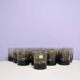 Set of 16 dark brown Luminarc glasses