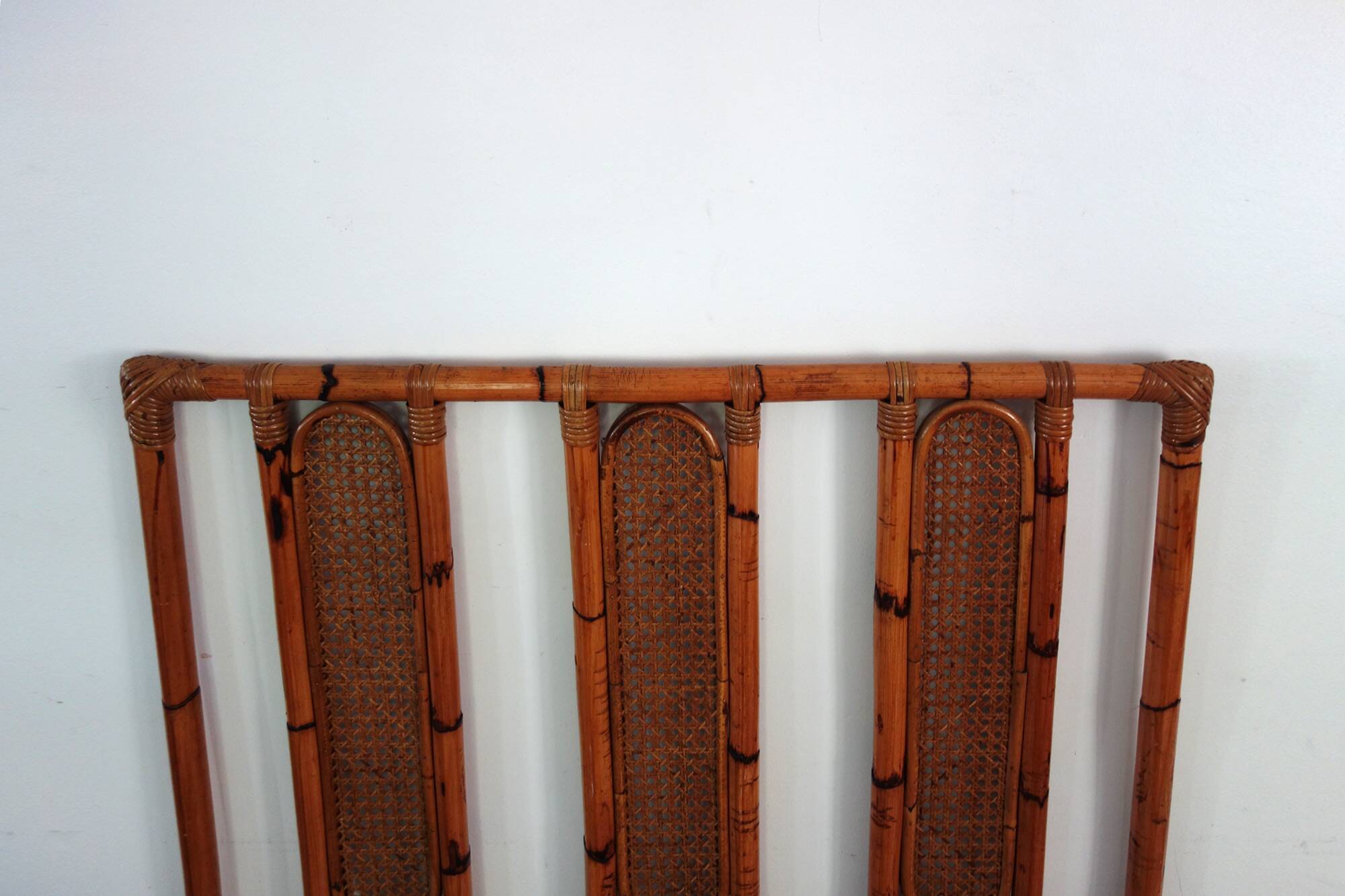 Bamboo and cane headboard from the 1970s.