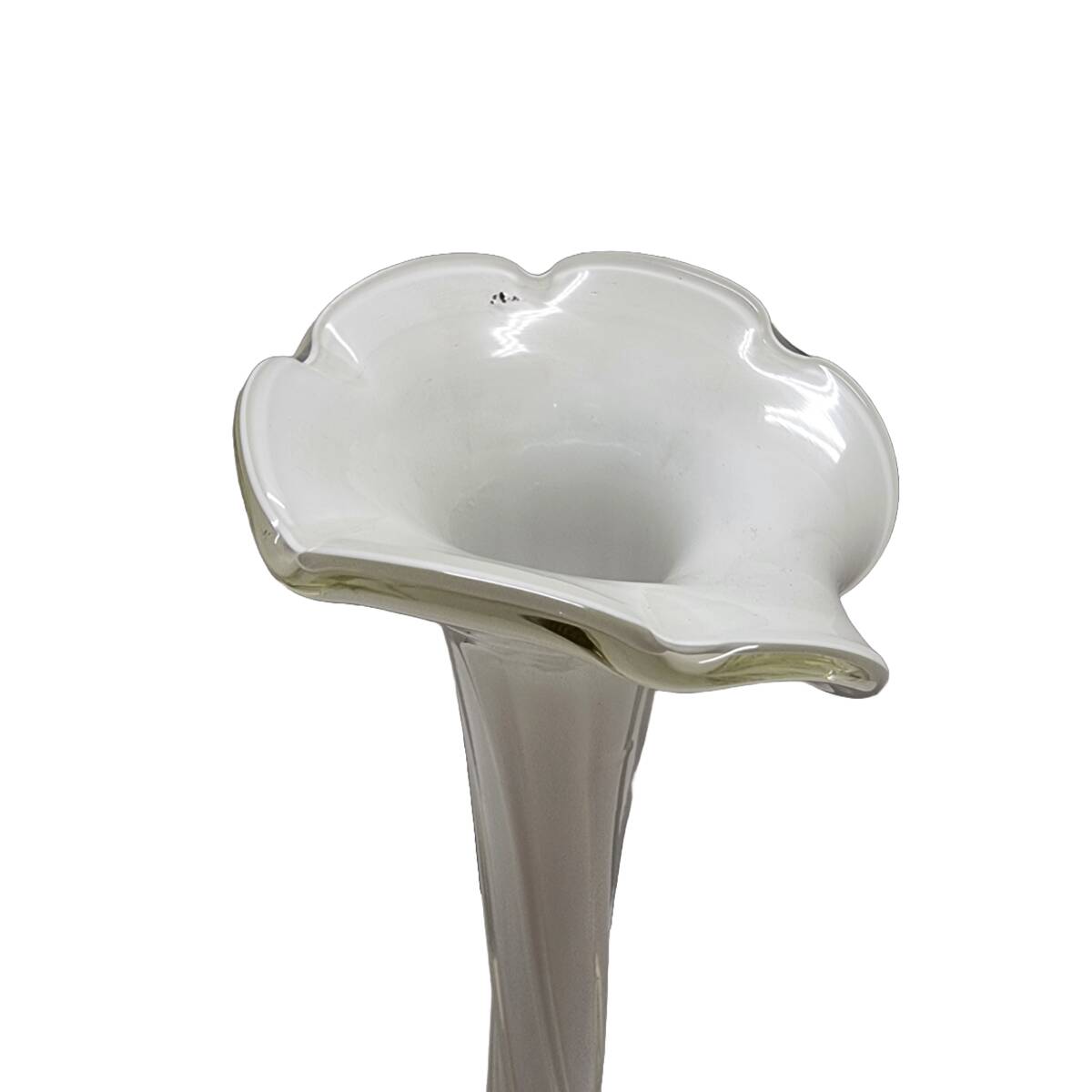Vintage Twisted Opaline Vase, 1970s