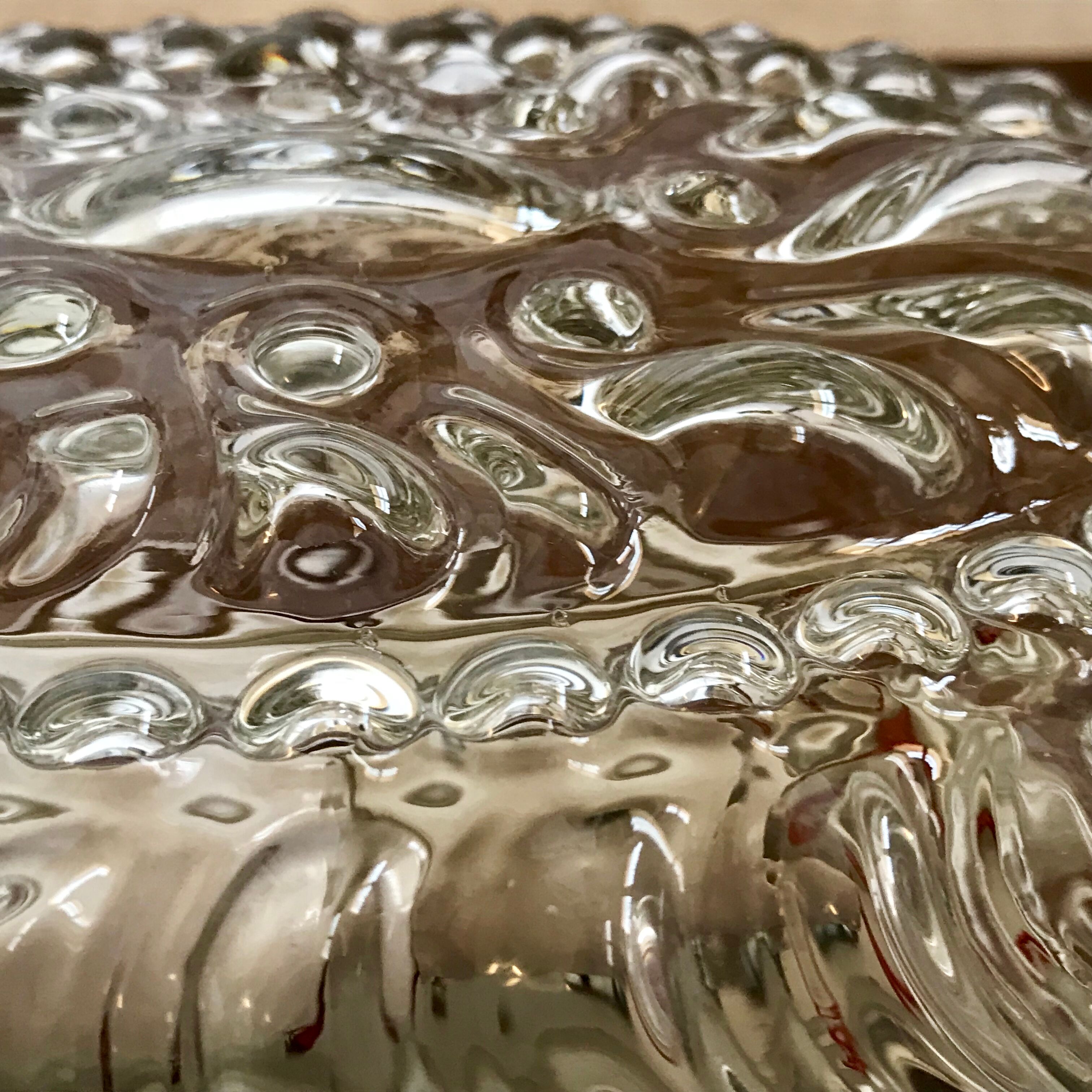 Ceiling light in cast glass circa 1950