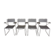 Lot de 4 chaises design italien en cuir et chrome