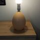 Vintage ostrich egg shaped lamp, Brussels porcelain
