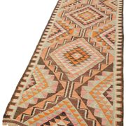 Turkish Handwoven Vintage Herki Kilim 90 cm x 344 cm