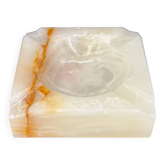 Vintage ashtray in solid onyx – Sculpted natural stone, 1960s/70s