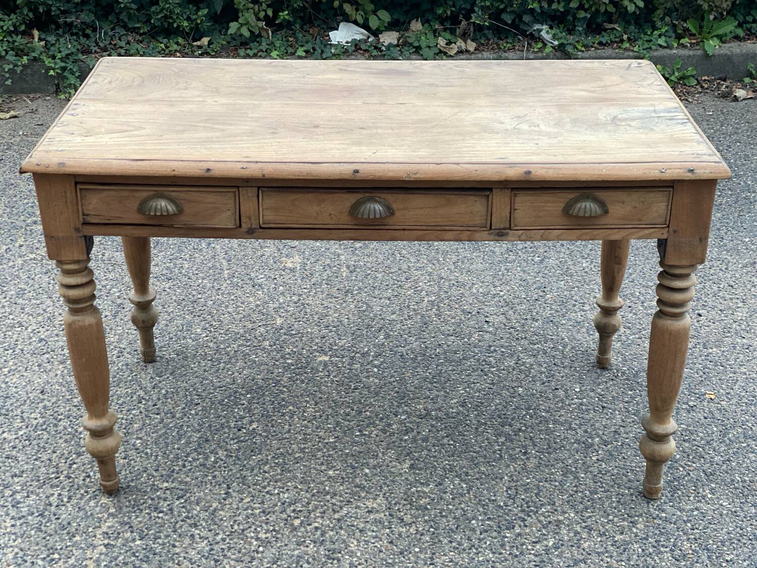 Renovated 3-drawer solid wood desk