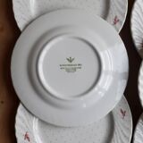 6 vintage porcelain dessert plates Fontebasso - Red polka dot design