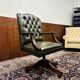 Fauteuil de bureau Chesterfield President vert olive