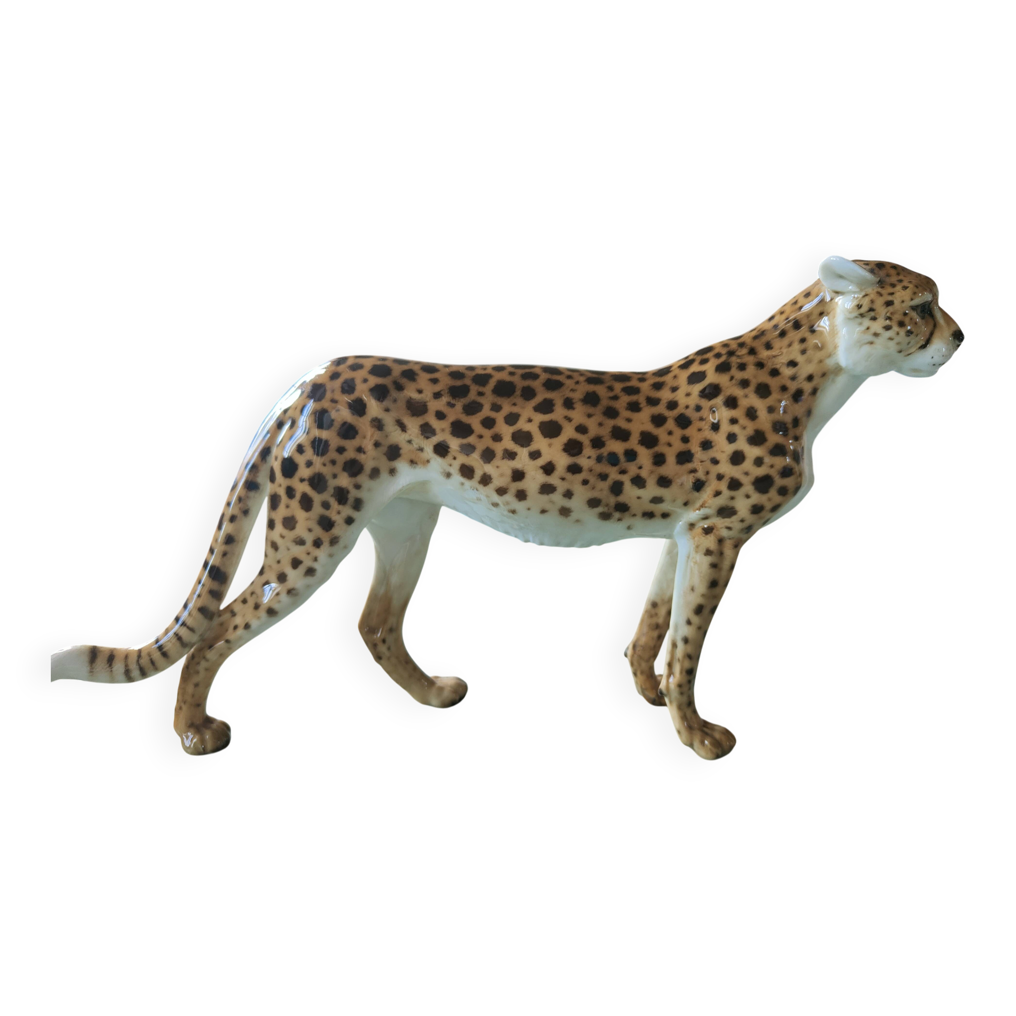 Italian ceramic leopard sculpture
