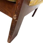 Vintage wooden sofa / armchair with yellow accent
