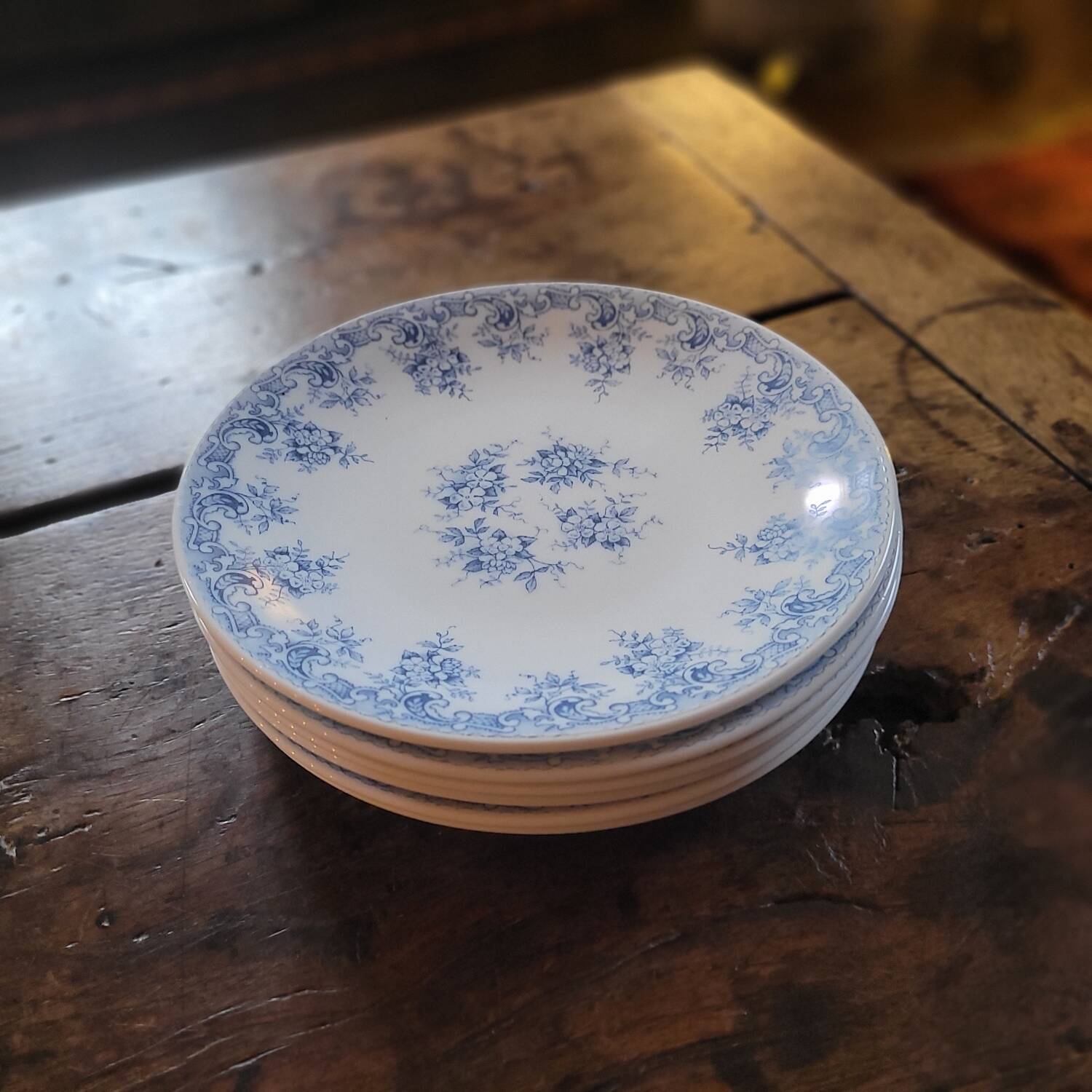 Rivanel blue opaline dessert plates – 1960s