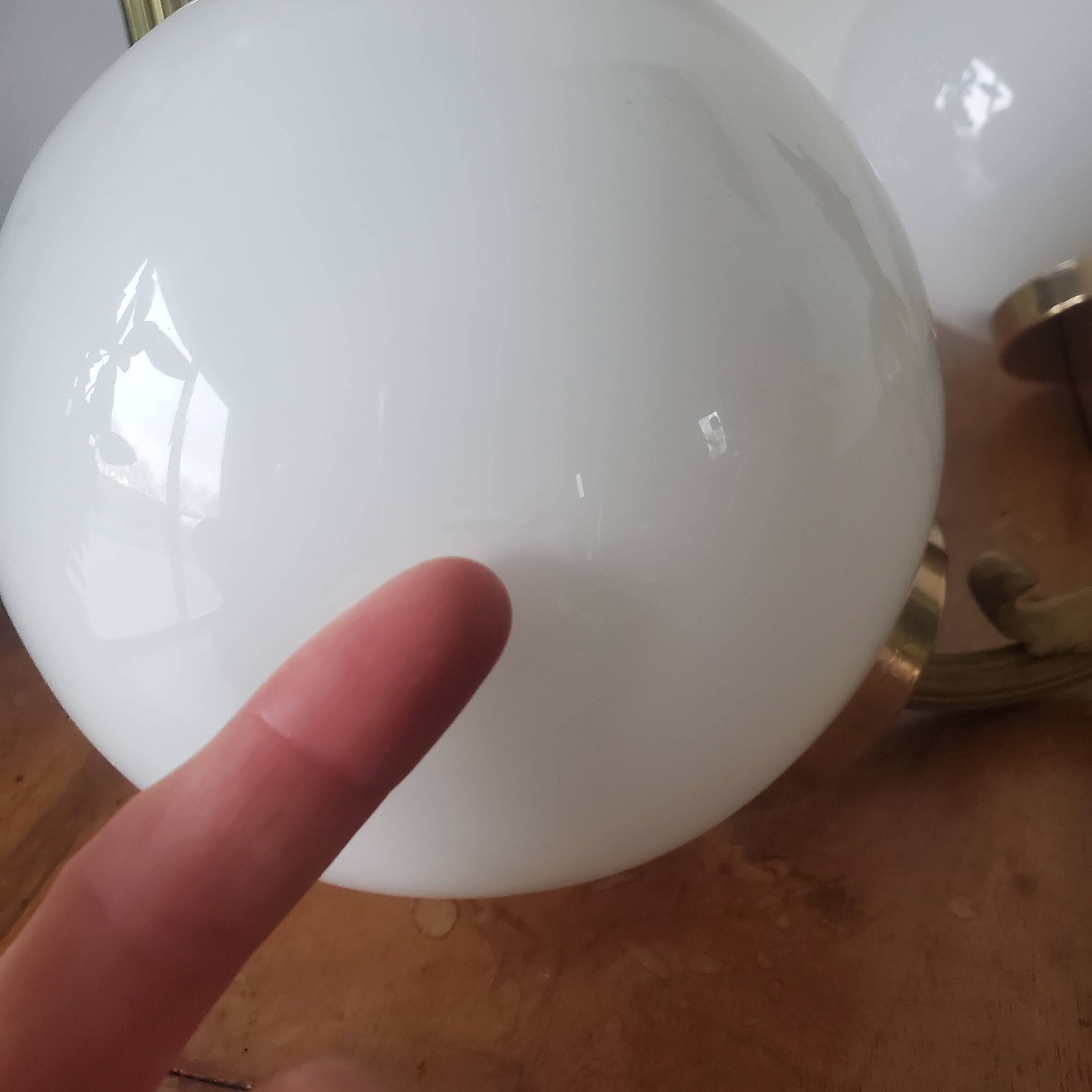 Vintage double opaline wall lamp