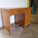Vintage modernist desk - 5 drawers - shelf - 1950s - closure mechanism