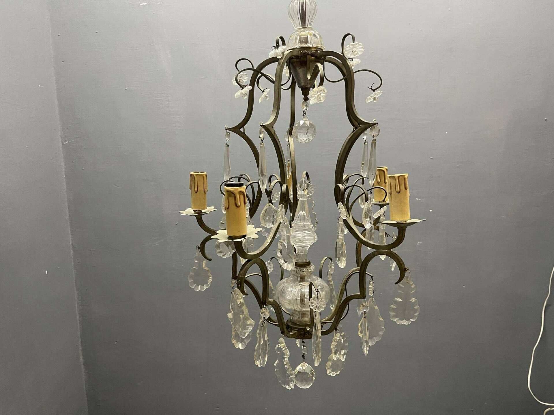 Vintage Italian Crystal Chandelier, 1940s