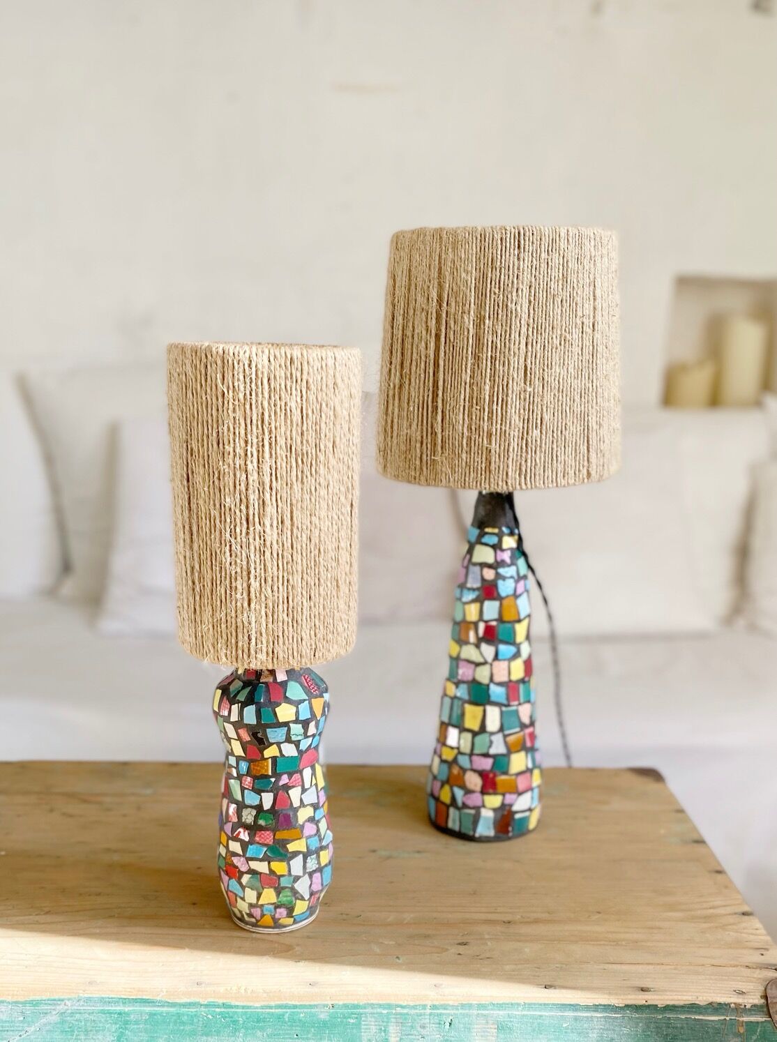 Pair of picassiette lamps