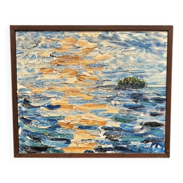 Large Original Swedish Oil on Canvas - "Dellen" by Bisse Thofelt(1939–2010)