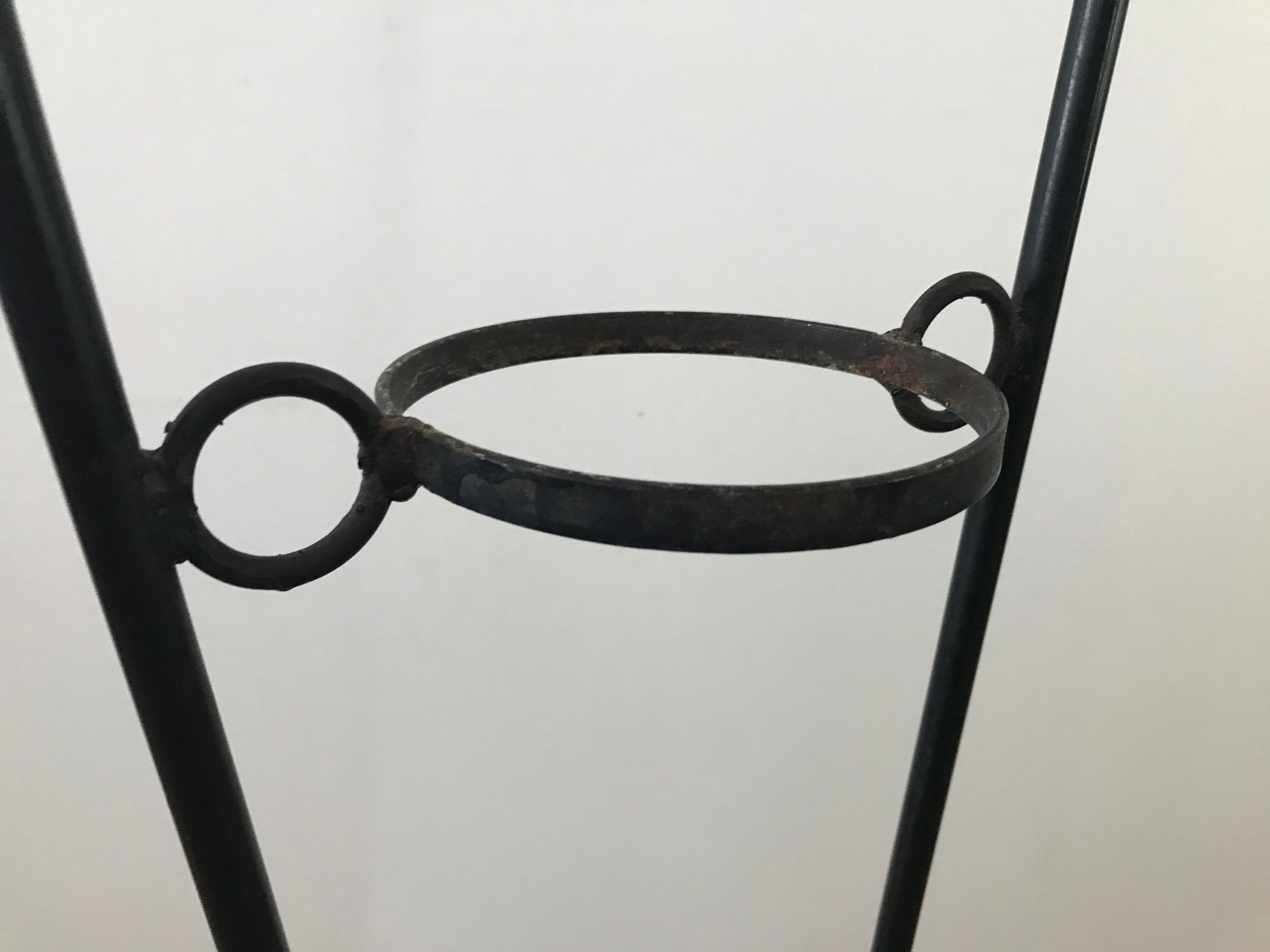 Vintage two-light lamp with plant holder