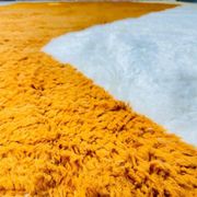 Handmade pure wool Beni Ouraine rug, size 250 x 250 cm