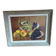 Still life signed Soulie. Oil on canvas, Montparnasse frame