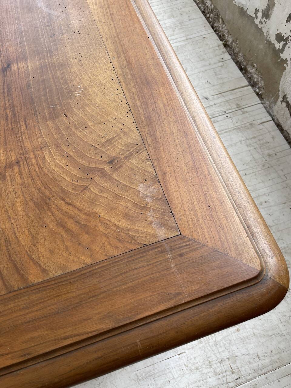 Solid walnut farmhouse castle table 1900 XXL