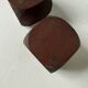 Pair of 1960s teak and brass "dice" candlesticks