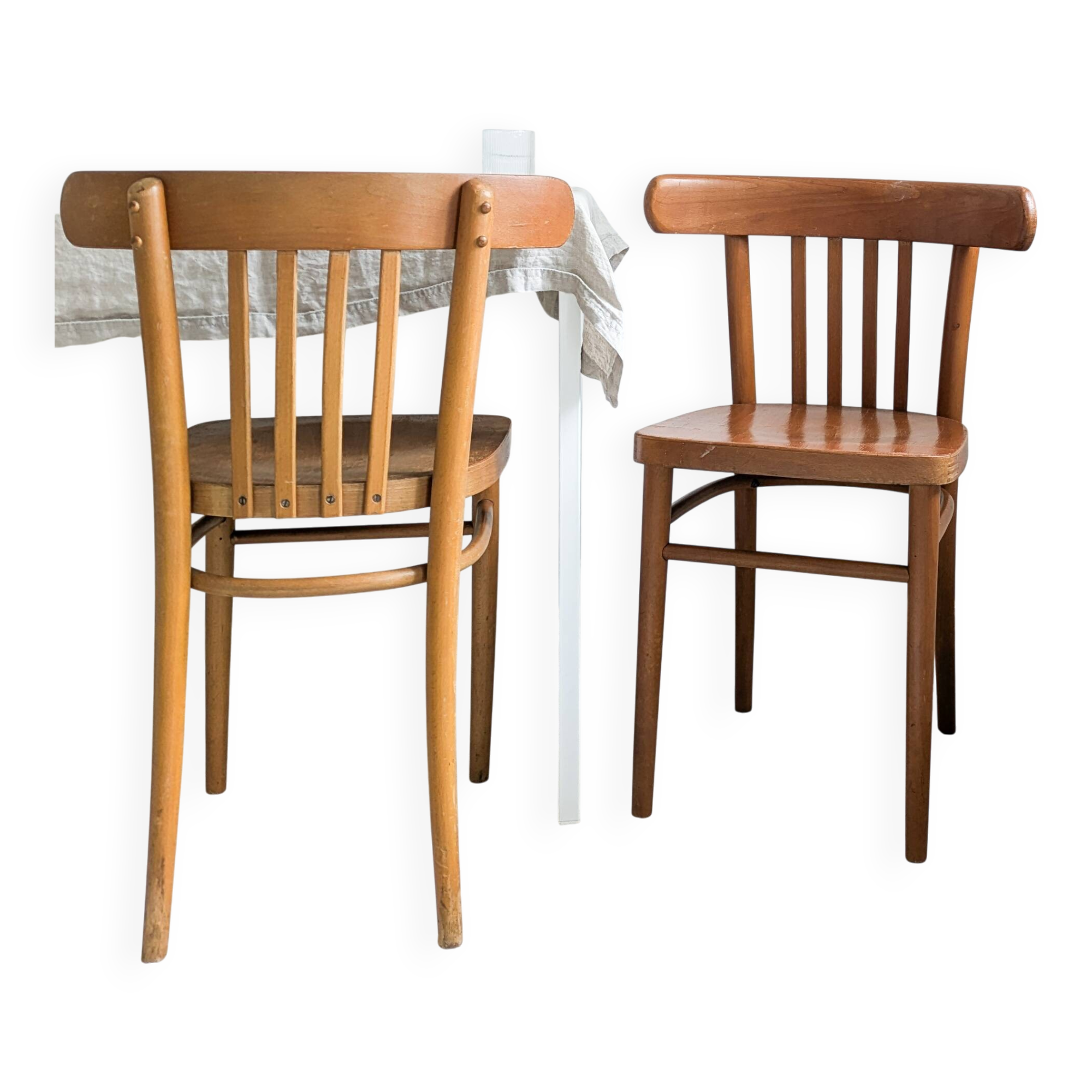 2pcs Chaise de café Chaise de bistrot Mid Century Vintage Café Bistro Streb