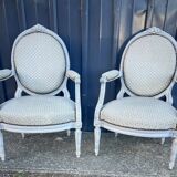 Pair of Louis XVI style armchairs