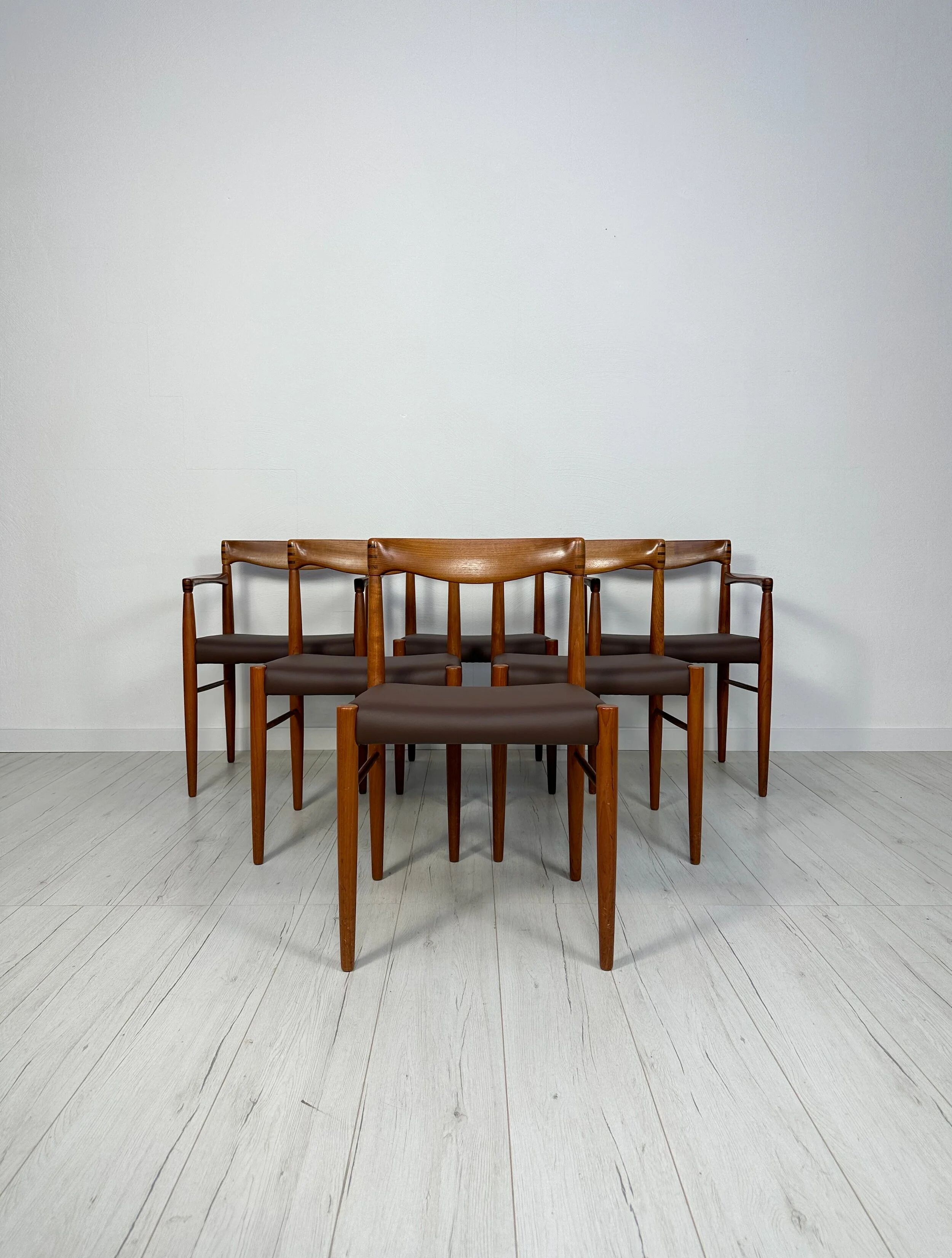 1960s Set of 6 vintage Danish Teak Dining Chairs by H.W. Klein for Bramin