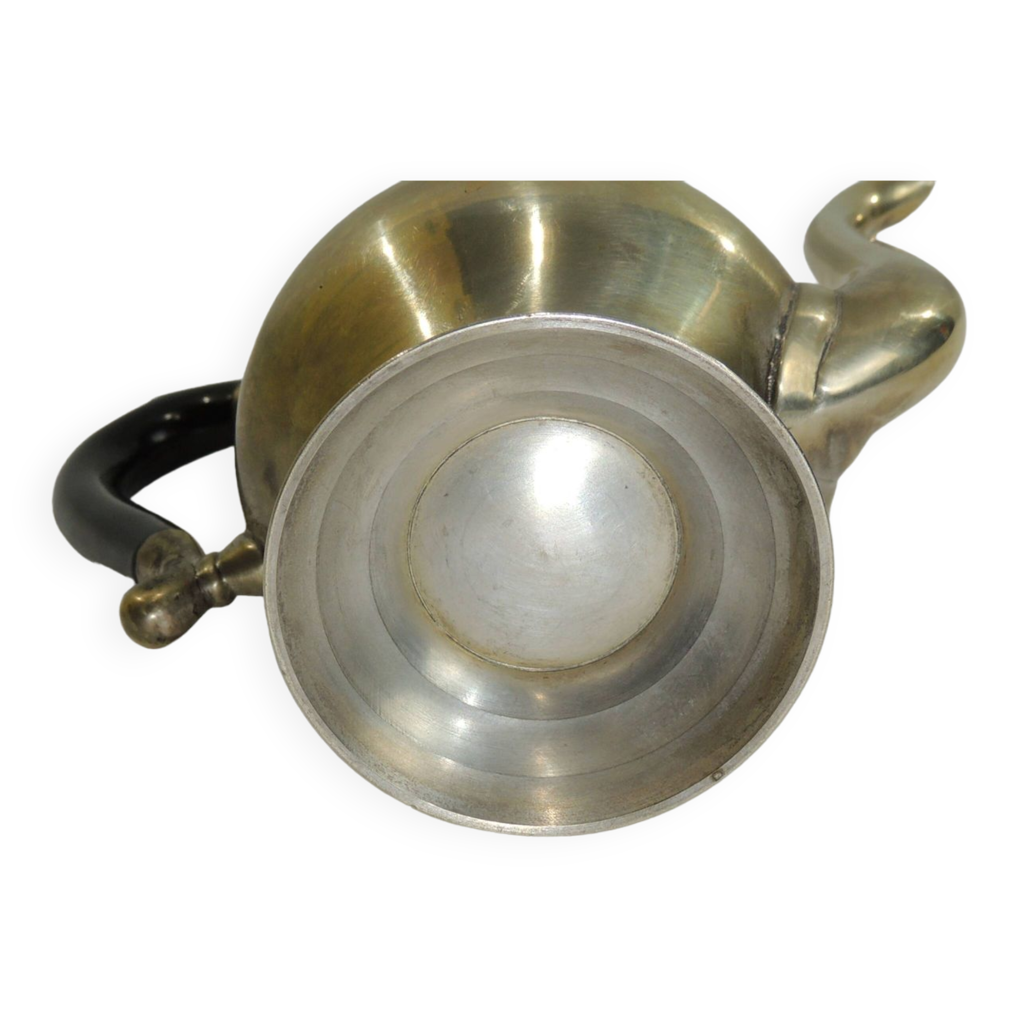 Solid brass teapot, vintage French / 20th century