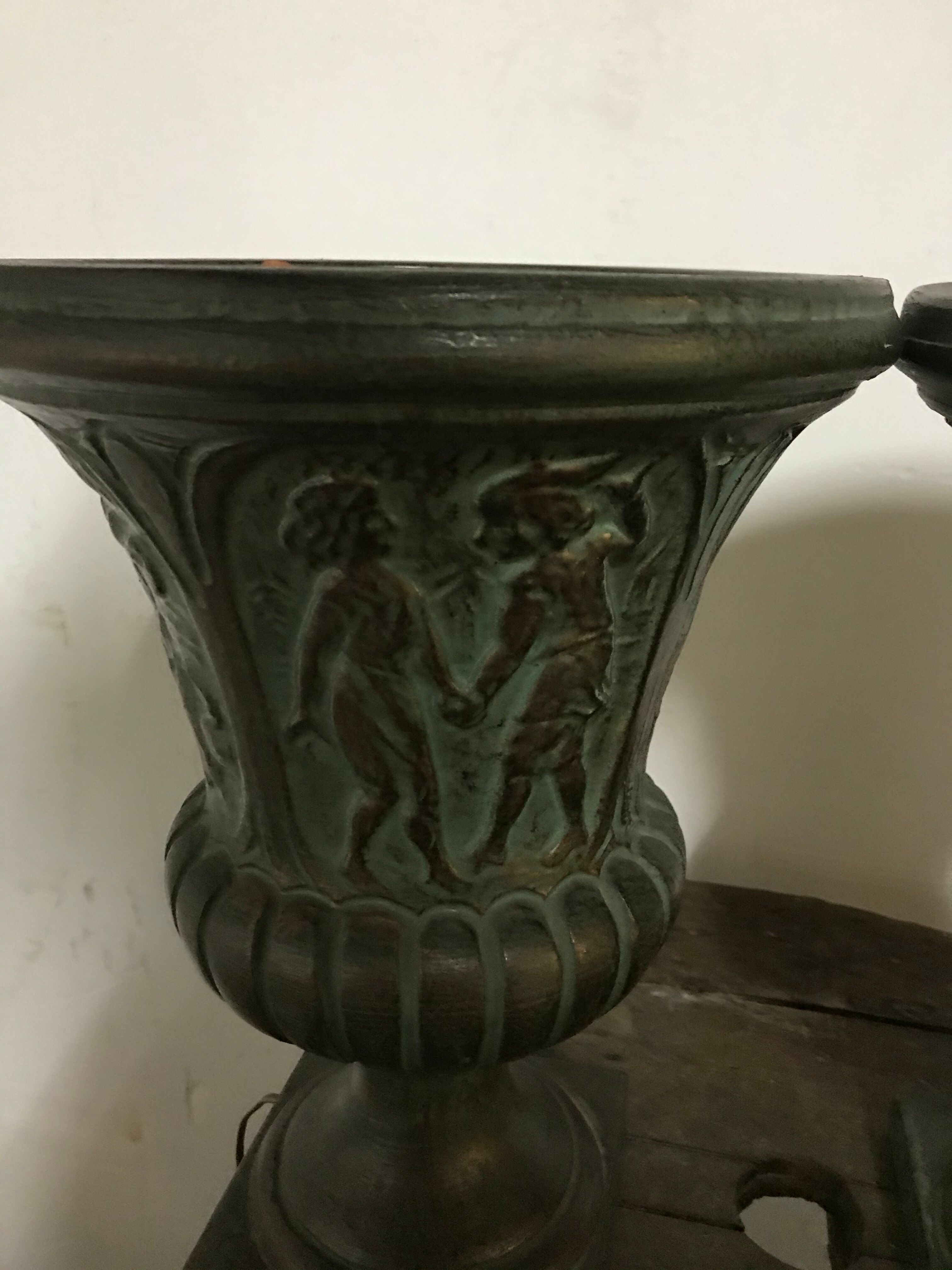 Pair of Medici vases mounted in lamp