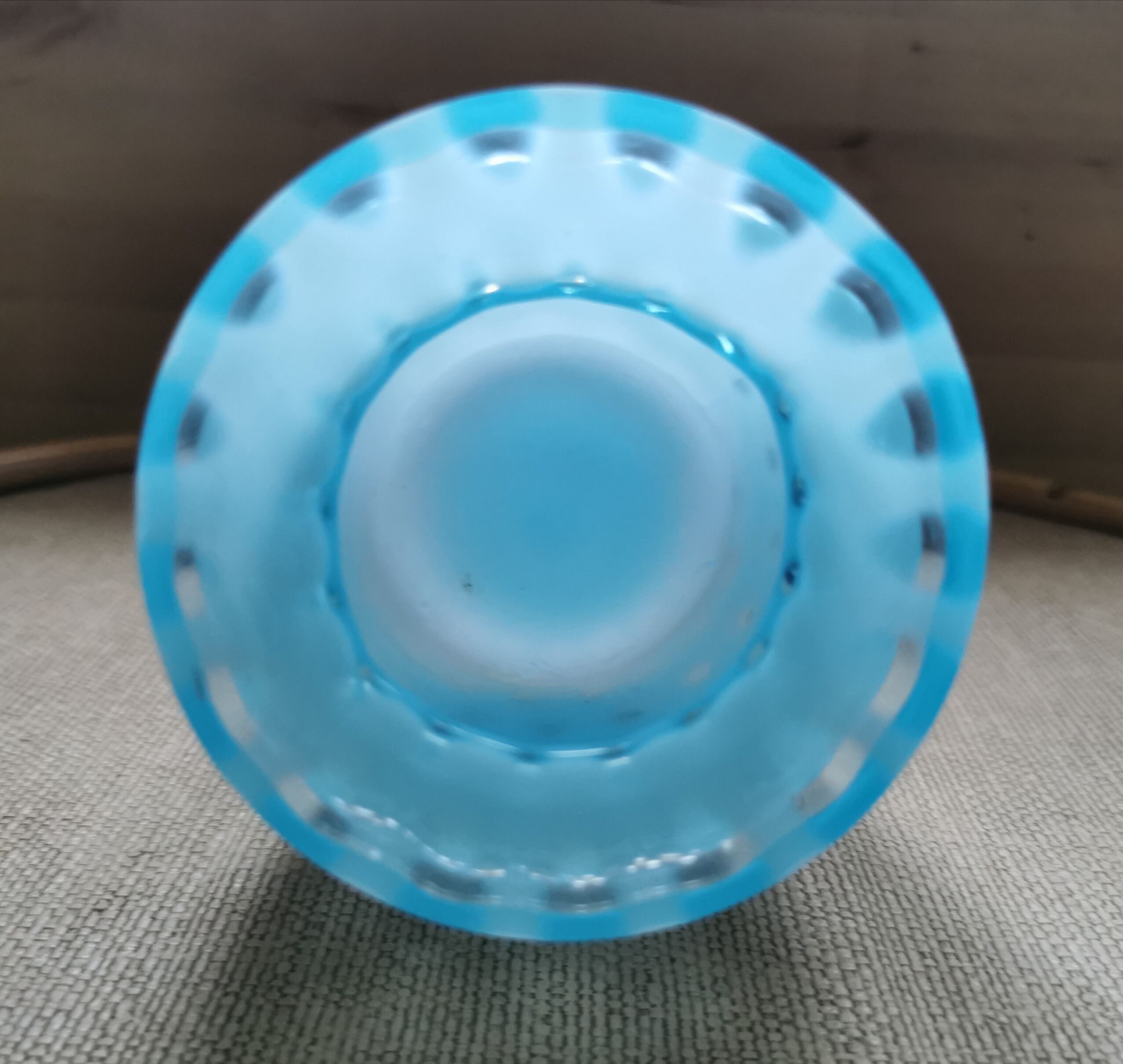 Vintage turquoise glass vase