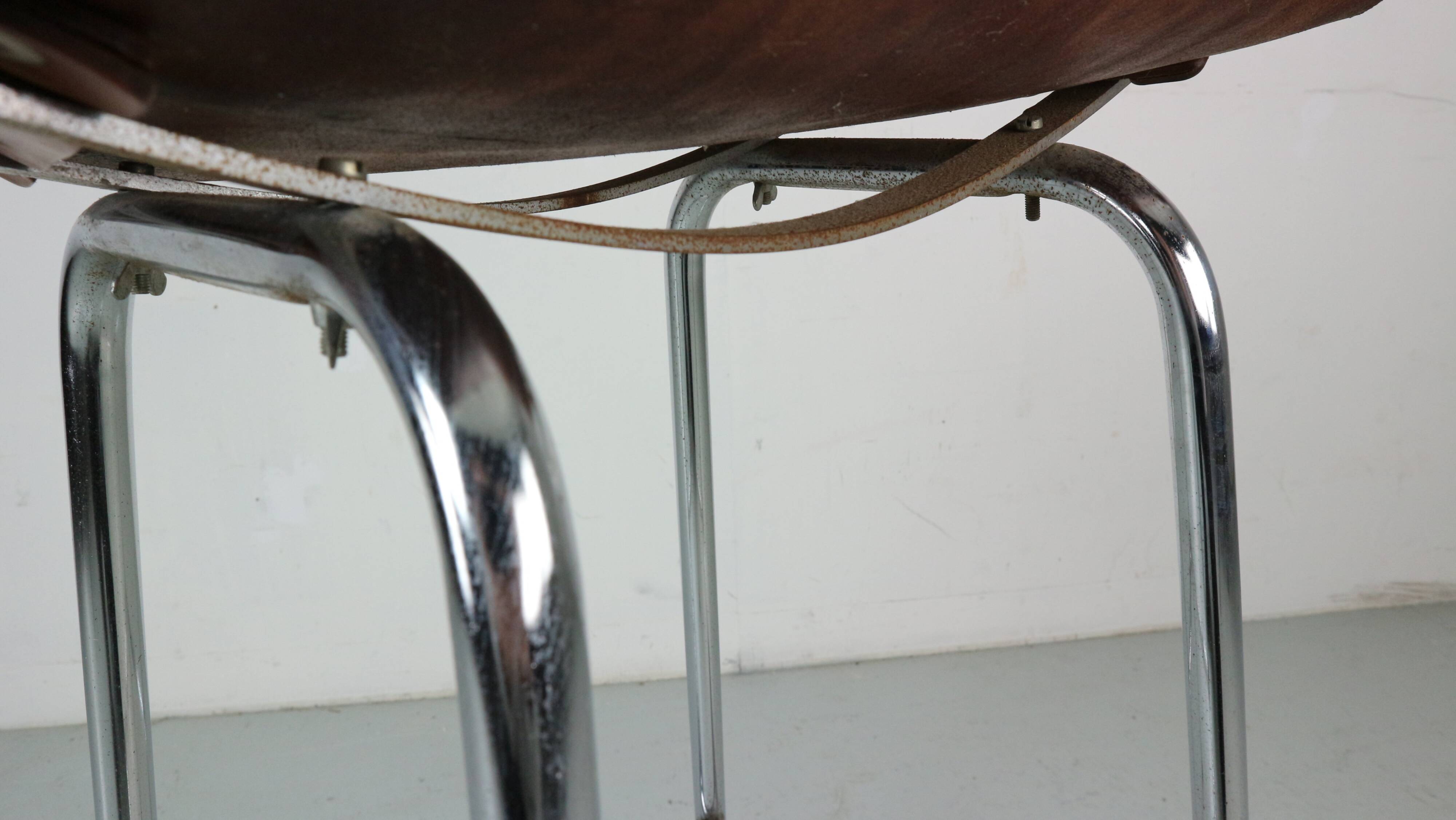 Dalvera "Les Arc" Original Leather Barstool, 1960