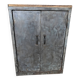 Metal workshop cabinet with two doors.