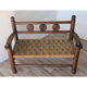 Banc vintage en bois et corde 1950