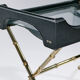 Side table and brass tray leather 1950