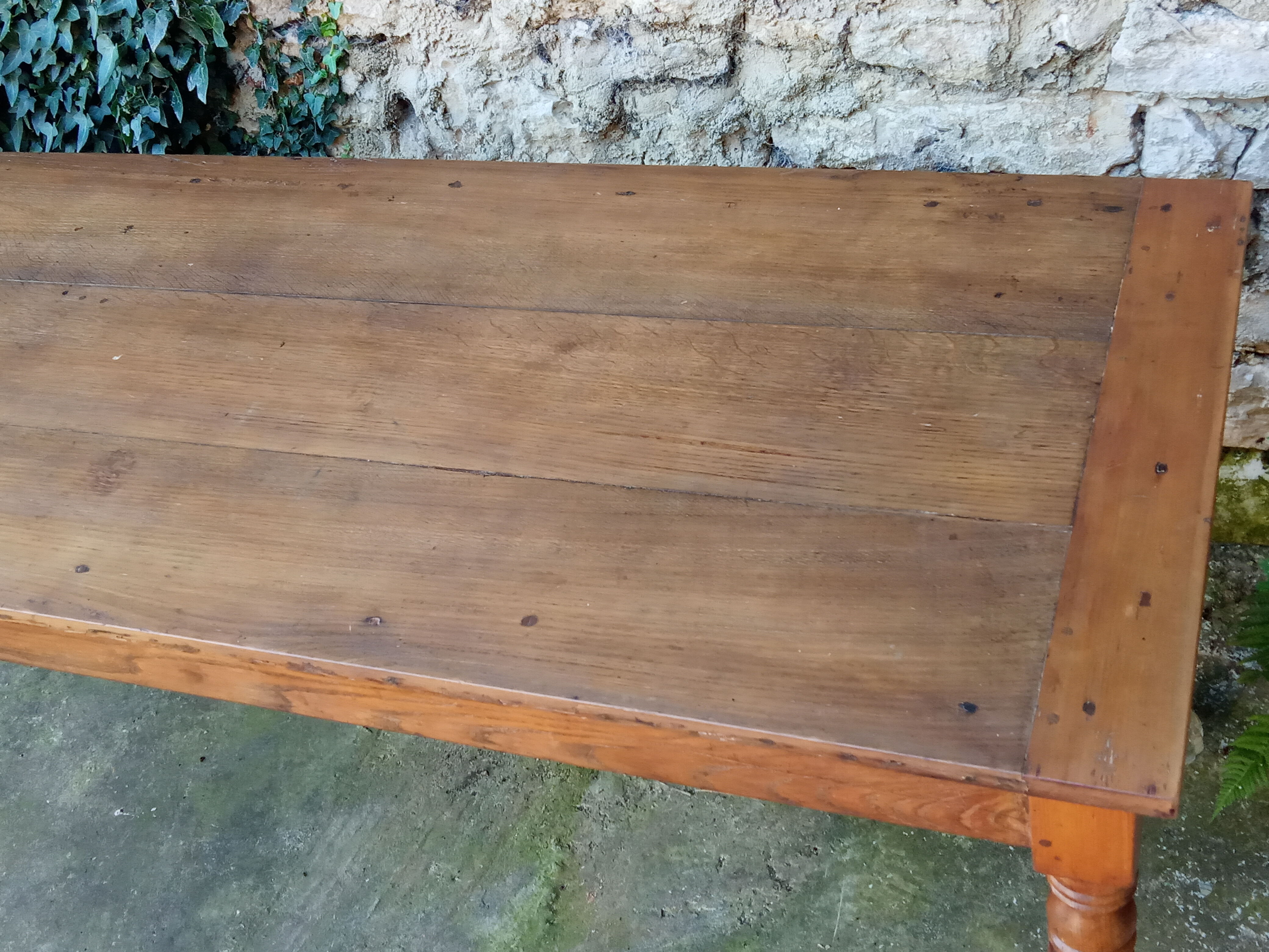 Oak farmhouse table turned legs