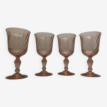 Verres rosaline design années 70