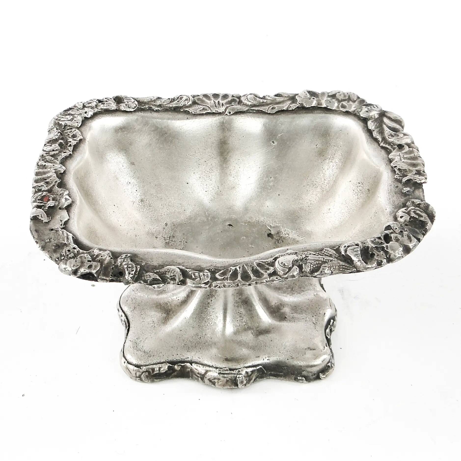 Biedermeier salt cellar, silver-plated copper, Poland, 19th century