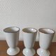 Set of 3 hand-painted Chinese ceramic Mazagrans with floral decoration.