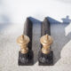 Cast iron and brass chenets