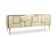Cream opaline glass and gilded bronze enfilade. Contemporary.
