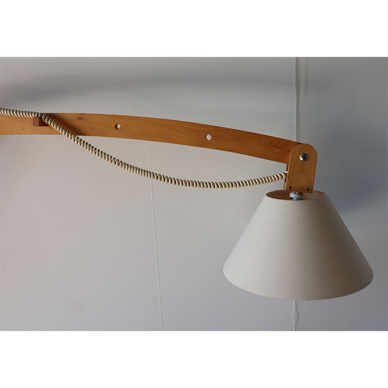 Adjustable Scandinavian wooden wall lamp