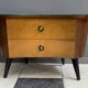small kidney shaped cabinet with glass on top 1960s