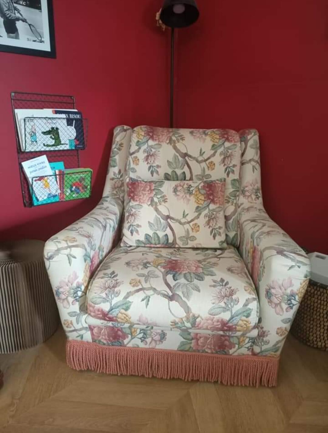 Fauteuil de salon fleuri