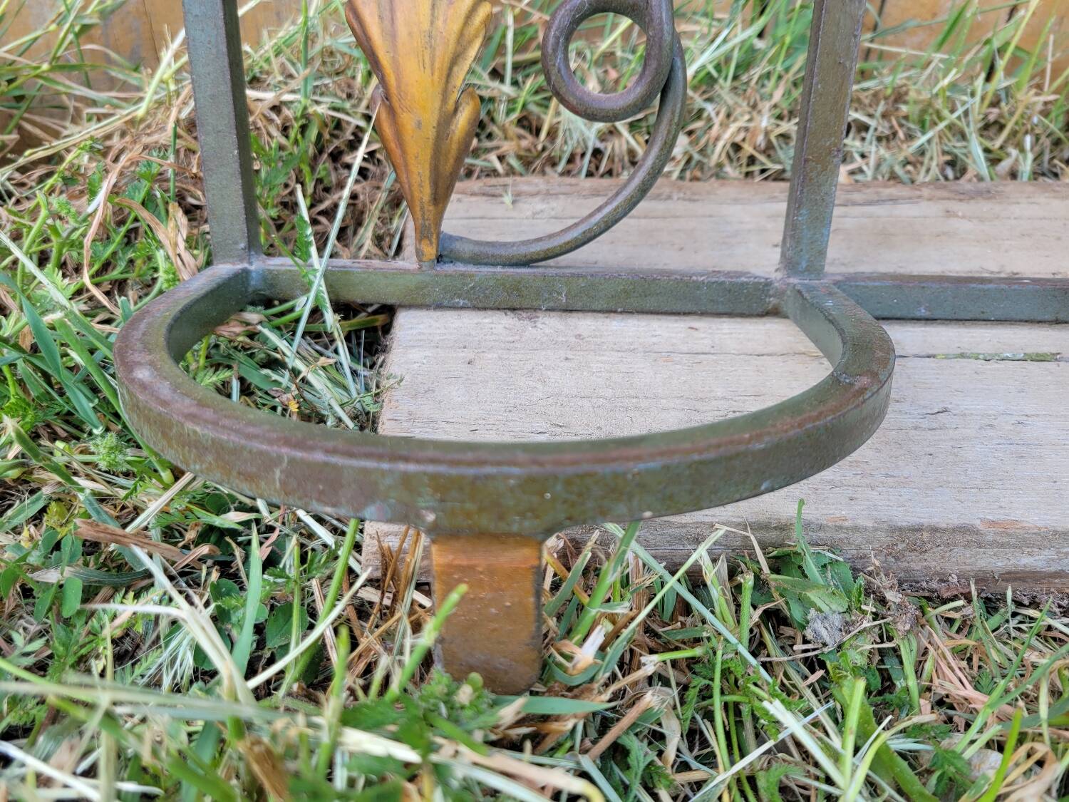 Art Deco 1930s wrought iron coat rack and hat stand