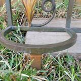 Art Deco 1930s wrought iron coat rack and hat stand
