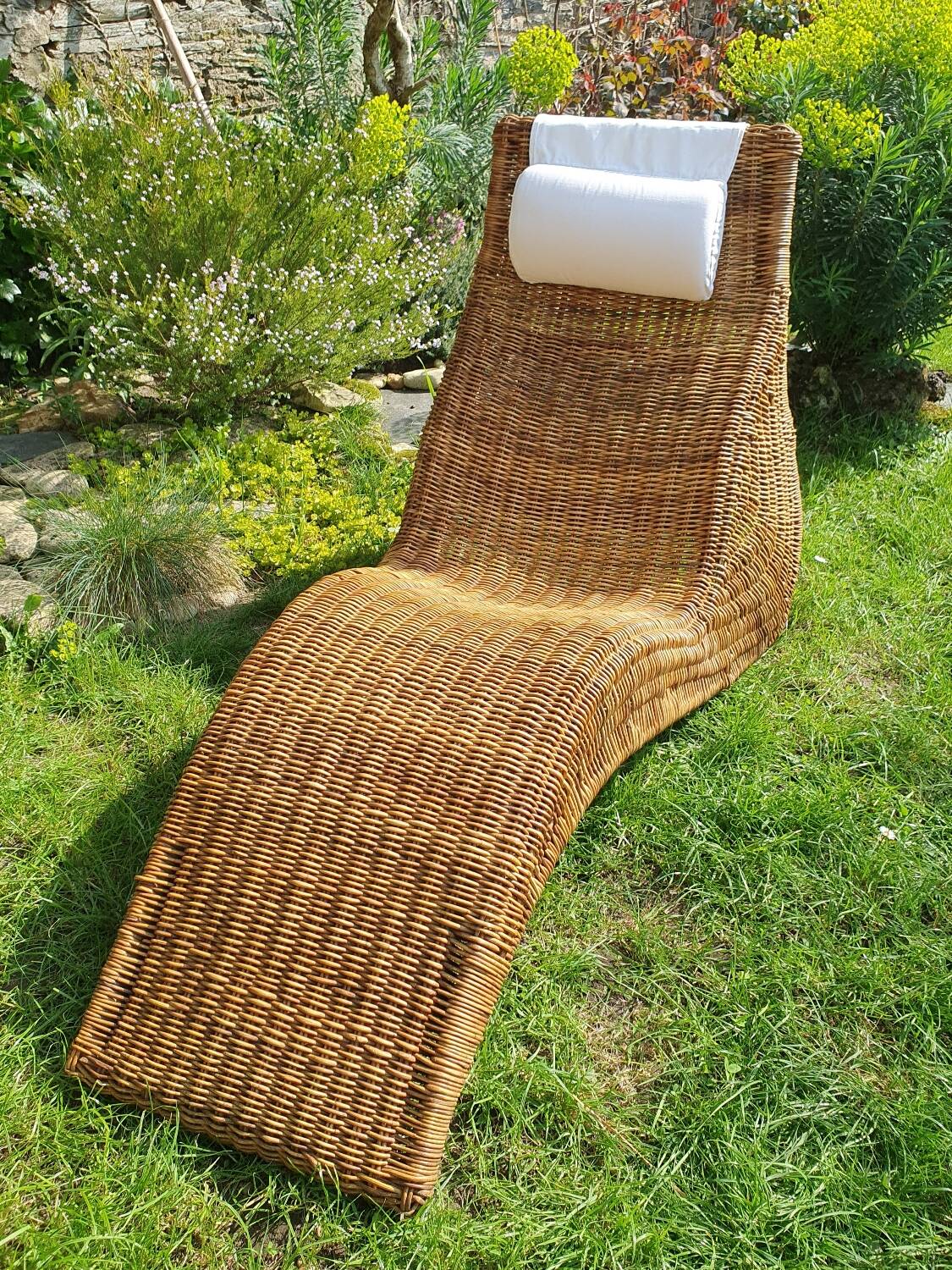 Karlskrona rattan chaise longue by Karl Malmvall for Ikea