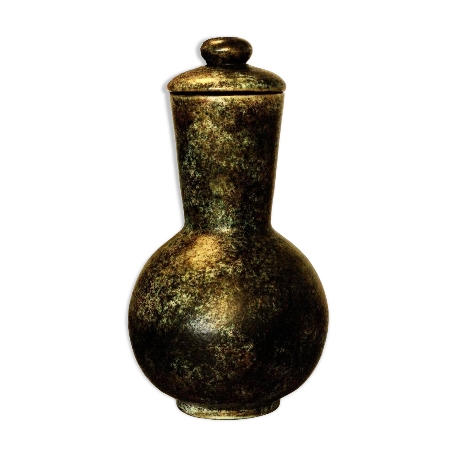 Vintage ceramic covered vase 1950